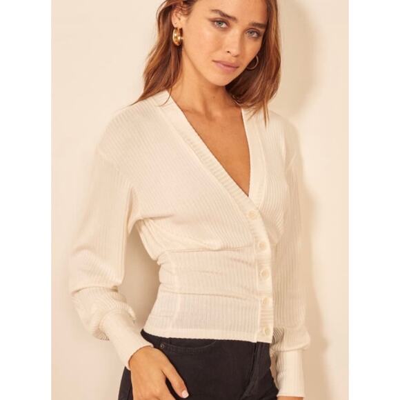 Reformation Cream Cardigan Sweater - Picture 2 of 7